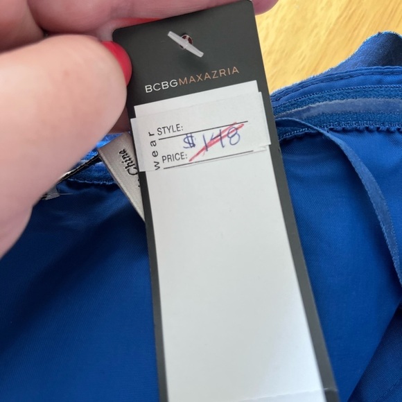 Max & Cleo Marine Blue Cocktail dress 80s Style - Size 10 NWT - Picture 7 of 13